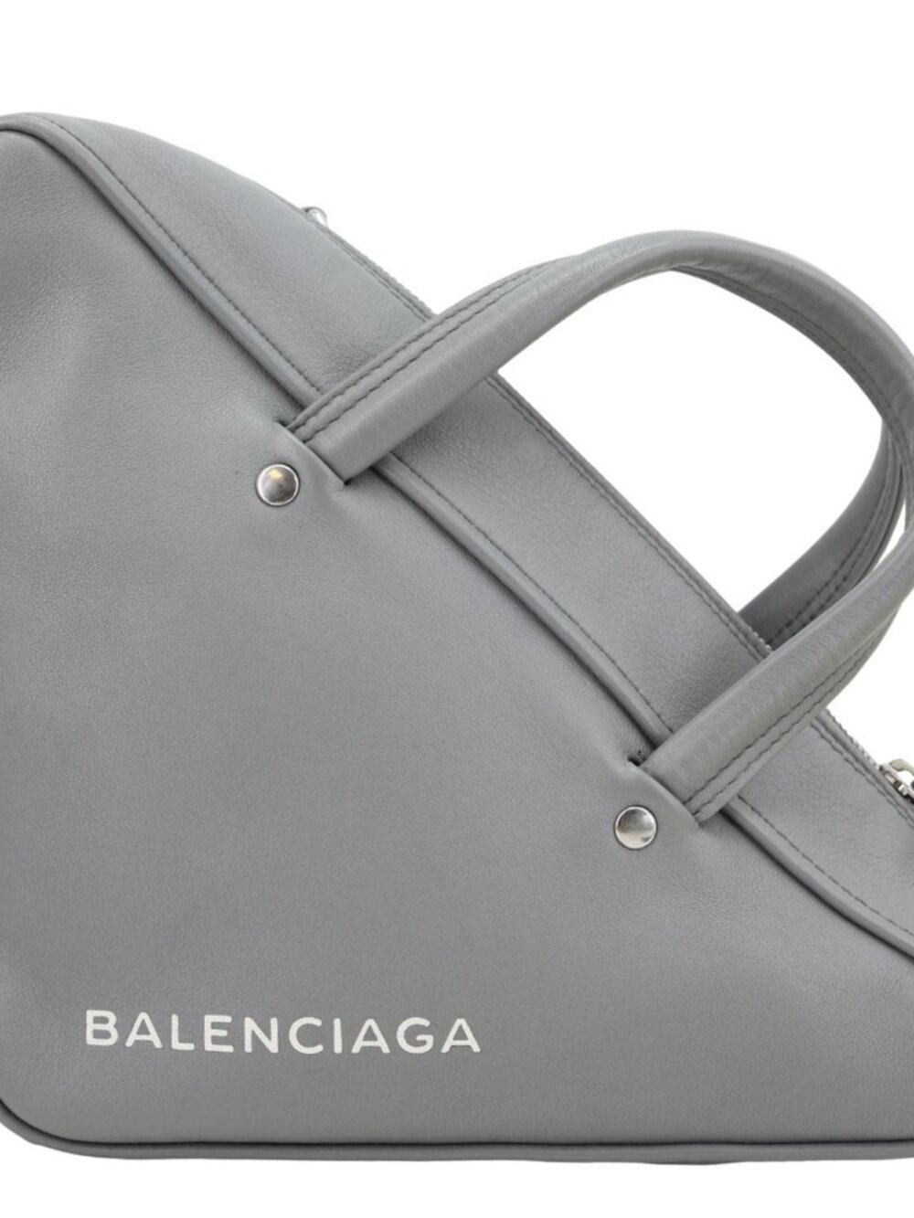 Balenciaga  Triangle Calfskin Leather Duffle Bag Grey